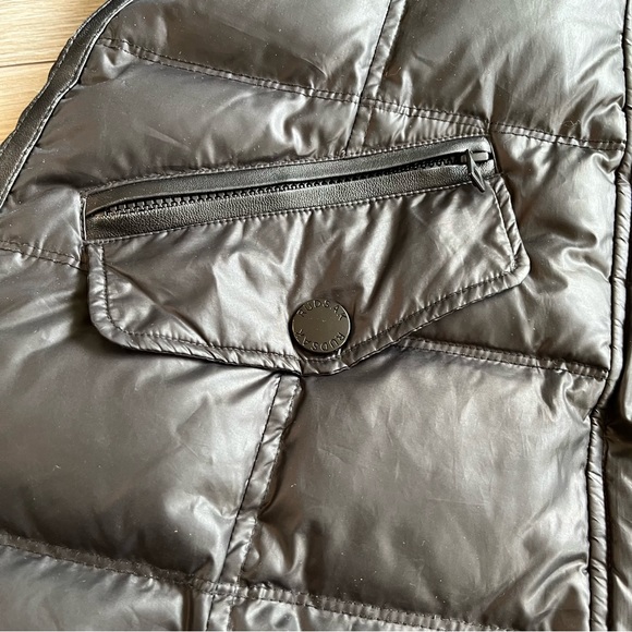RUDSAK Mid Length Black Puffer Winter Coat Fur Hood Leather Trim - Picture 8 of 14